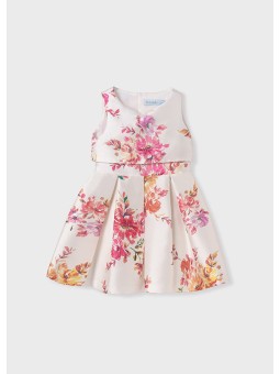 Bedrucktes Mikado-Kleid -...