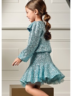 Completo gonna lustrini -...