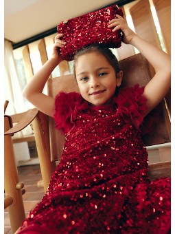 Borsa lustrini velluto -...