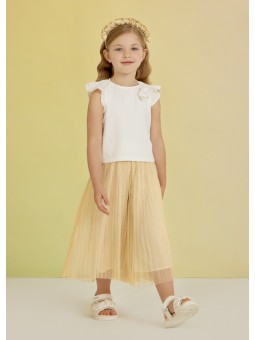 Jupe-culotte plissée en...