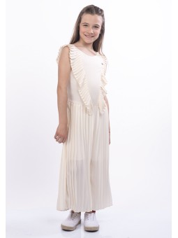 Long costume en georgette -...