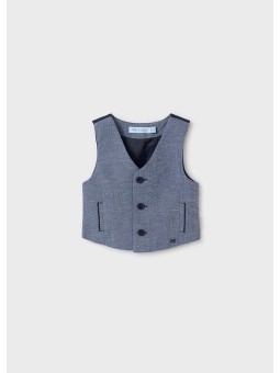 Structured linen vest -...